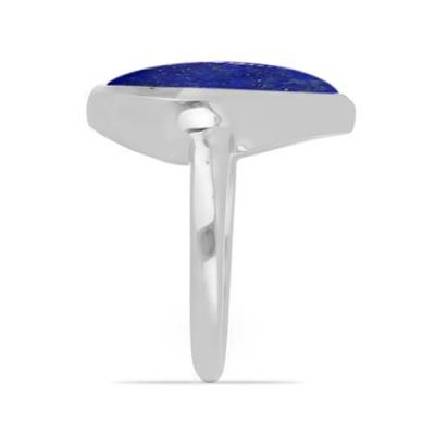 BUY 925 SILVER NATURAL LAPIS LAZULI GEMSTONE BIG STONE RING